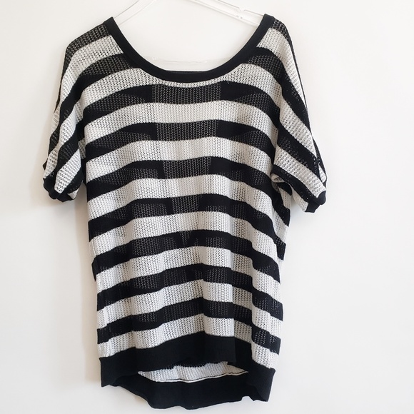 white short sleeve sweater